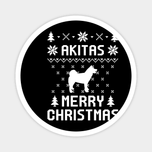 Akitas Ugly Christmas Sweater Vintage Magnet